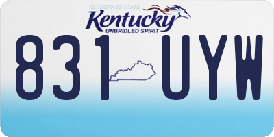 KY license plate 831UYW