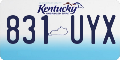 KY license plate 831UYX
