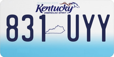 KY license plate 831UYY