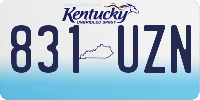 KY license plate 831UZN