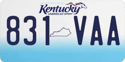 KY license plate 831VAA