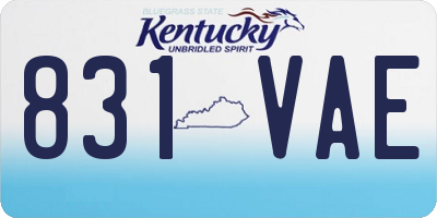 KY license plate 831VAE