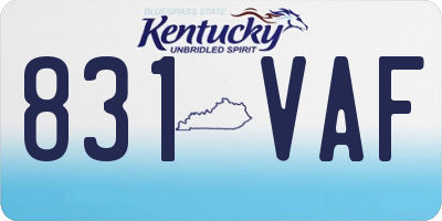 KY license plate 831VAF