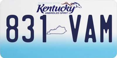 KY license plate 831VAM