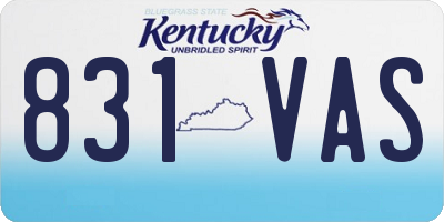 KY license plate 831VAS