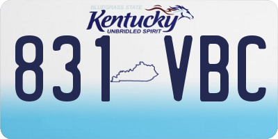 KY license plate 831VBC