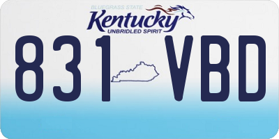 KY license plate 831VBD