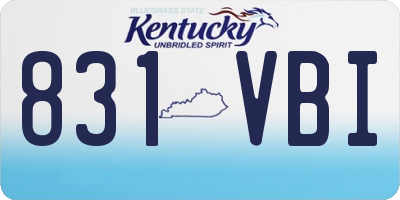 KY license plate 831VBI