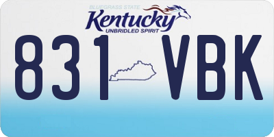 KY license plate 831VBK