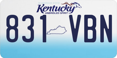 KY license plate 831VBN