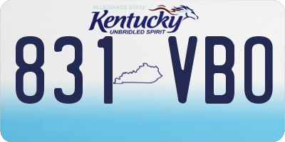 KY license plate 831VBO