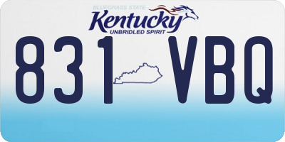 KY license plate 831VBQ
