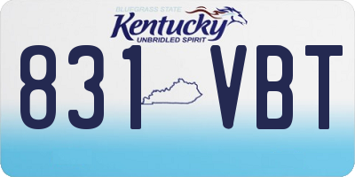 KY license plate 831VBT