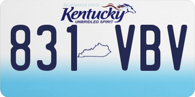 KY license plate 831VBV