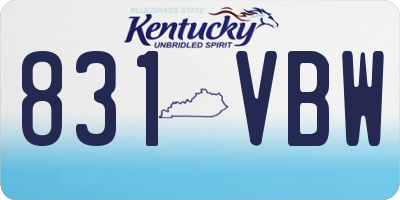 KY license plate 831VBW