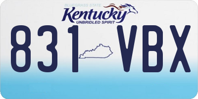 KY license plate 831VBX