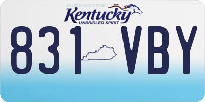 KY license plate 831VBY