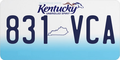 KY license plate 831VCA