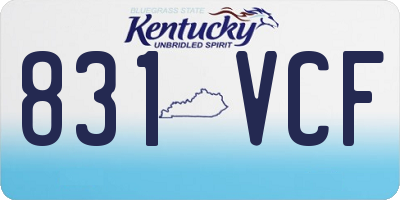 KY license plate 831VCF