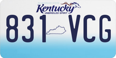 KY license plate 831VCG