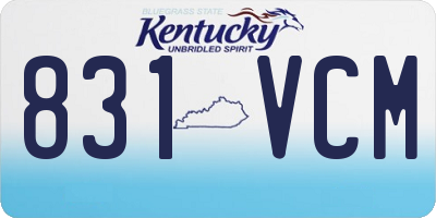 KY license plate 831VCM