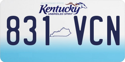 KY license plate 831VCN