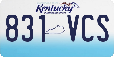 KY license plate 831VCS