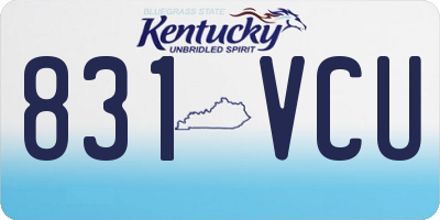 KY license plate 831VCU