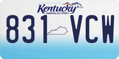 KY license plate 831VCW