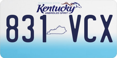 KY license plate 831VCX