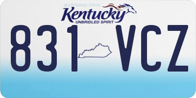 KY license plate 831VCZ