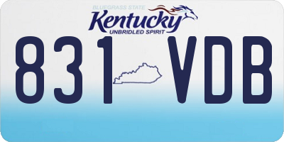 KY license plate 831VDB