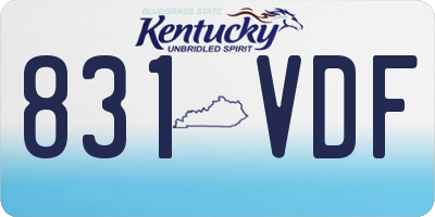 KY license plate 831VDF