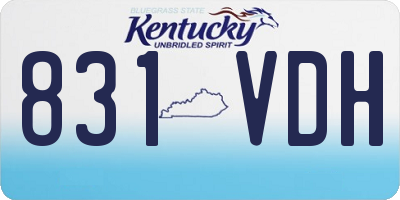 KY license plate 831VDH