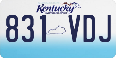KY license plate 831VDJ