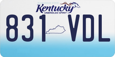 KY license plate 831VDL