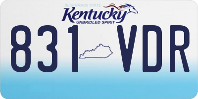 KY license plate 831VDR