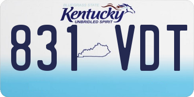 KY license plate 831VDT