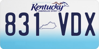 KY license plate 831VDX