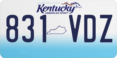 KY license plate 831VDZ