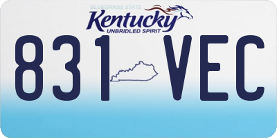 KY license plate 831VEC