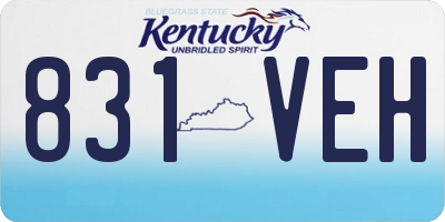 KY license plate 831VEH