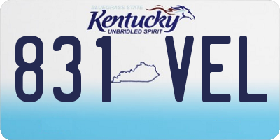 KY license plate 831VEL