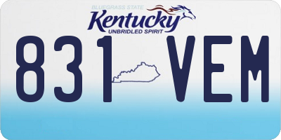 KY license plate 831VEM