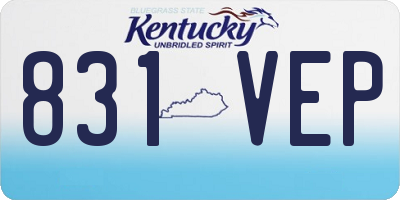 KY license plate 831VEP