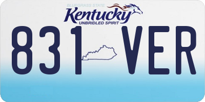 KY license plate 831VER