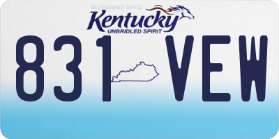 KY license plate 831VEW