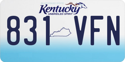 KY license plate 831VFN