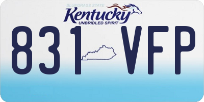 KY license plate 831VFP