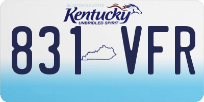 KY license plate 831VFR